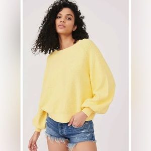 Free People 'Found My Friend' Textured Pullover Sweater, Sunshine - XS